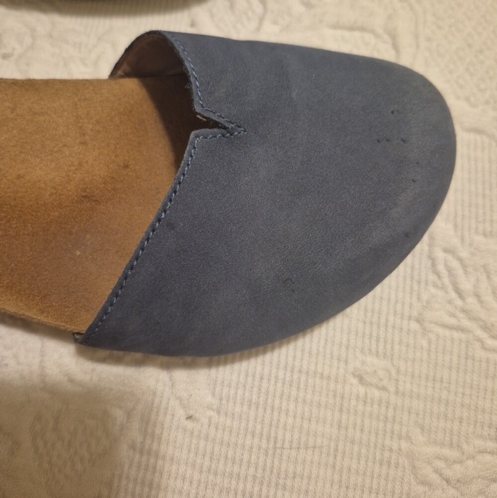 Dansko Blue Leather Closed-Toe Slingback Clogs, Size 40 - Picture 2 of 6